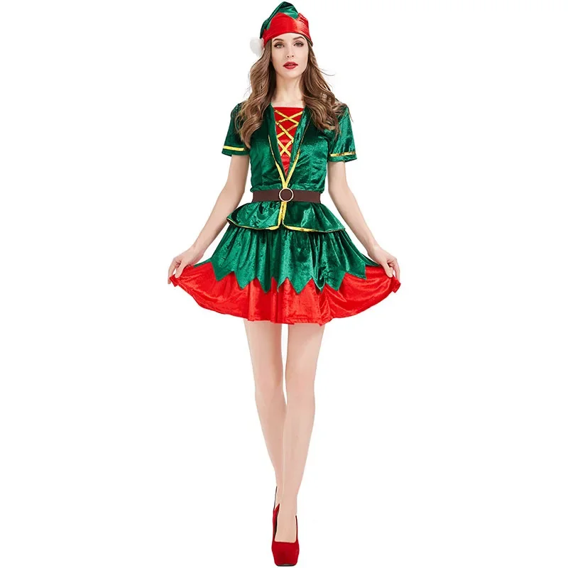 Elf Costume Christmas - Kostum Elf Hijau Natal Wanita Gaun
