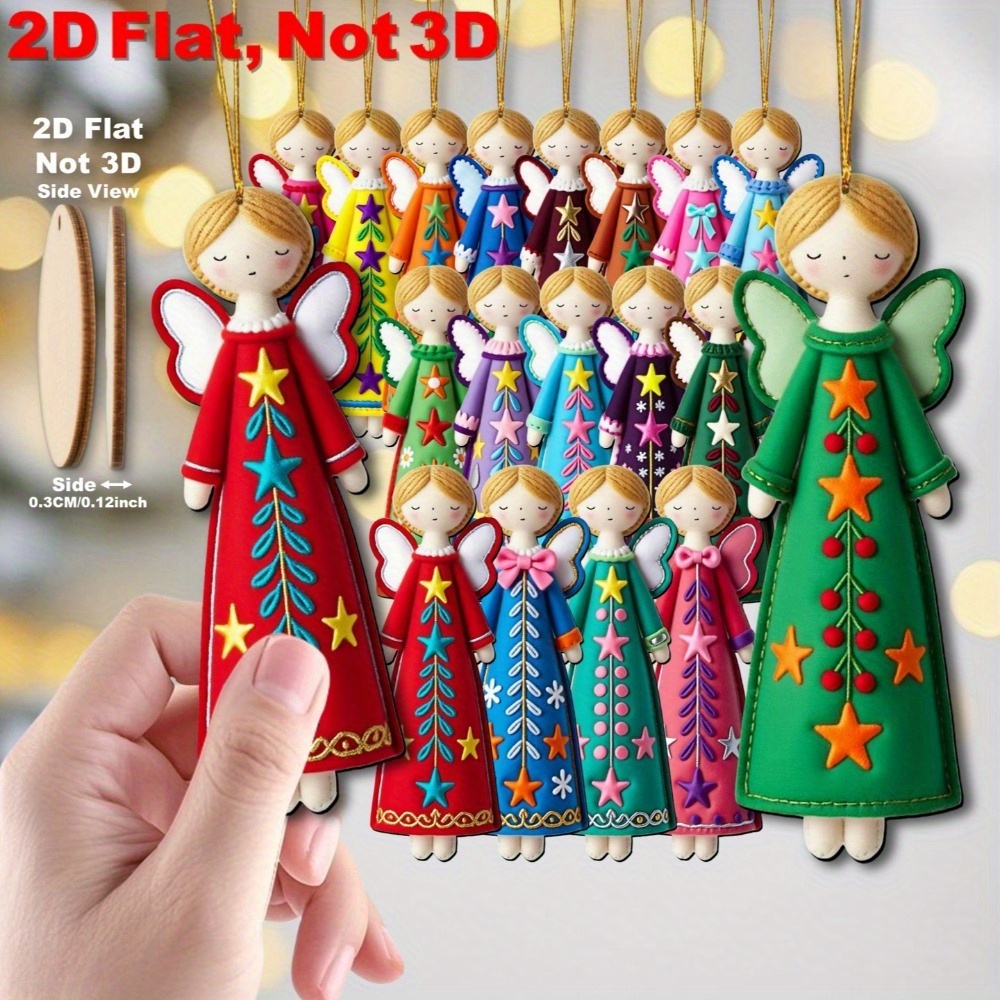 Star Tree Topper - 16 Buah Ornamen Malaikat Berwarna-warni -