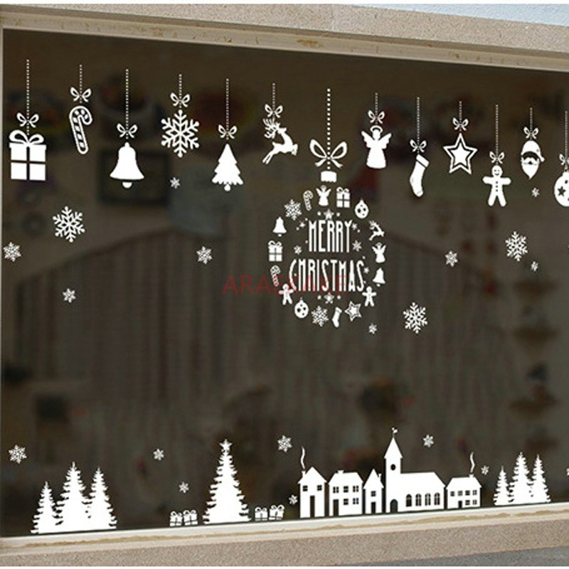 Snowflake Window Decal - 1PCS Stiker Dinding Kaca Desa Natal