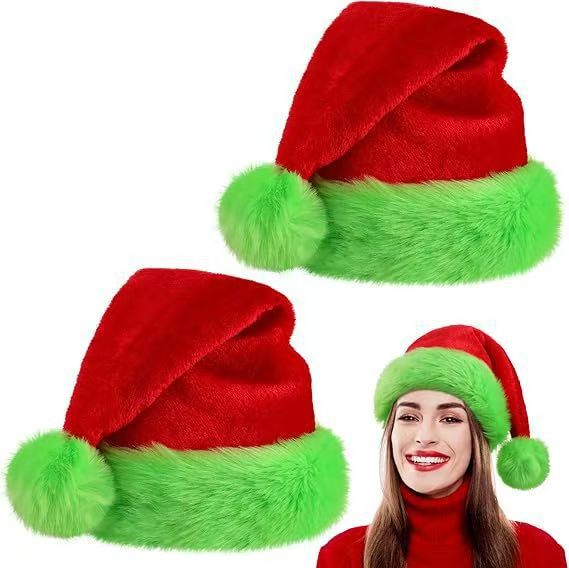 Santa Hat Plush - 1 Buah/10 Buah Topi Santa Natal