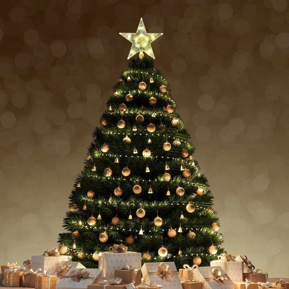 Ornamen pohon Natal LED 15CM,  - Star Tree Topper ulasan dan harga