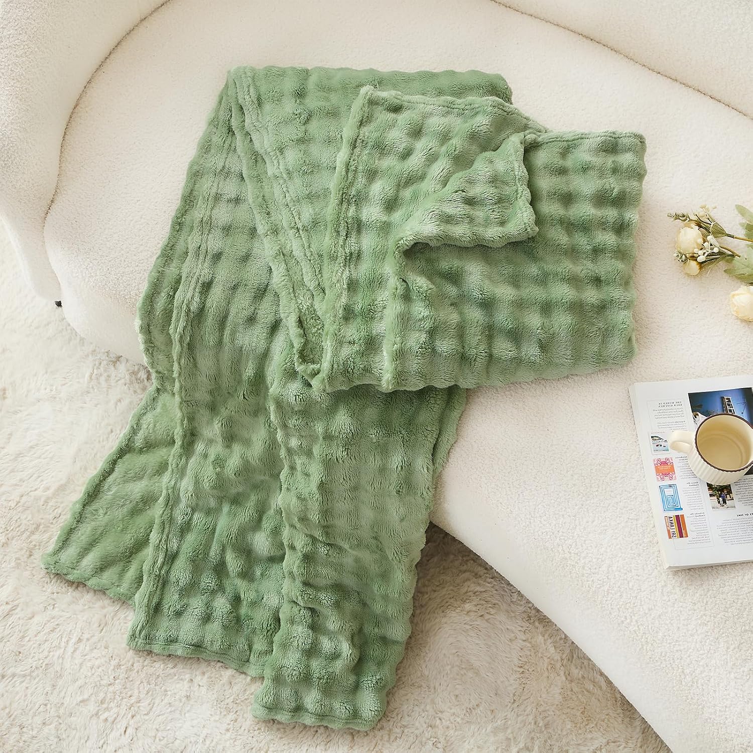 Selimut Bulu Sage Green untuk  - Christmas Throw Blanket ulasan dan harga