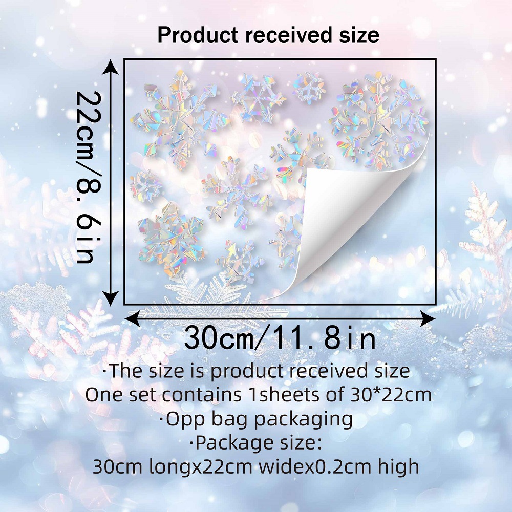 Stiker Dinding Elektrostatik M - Snowflake Window Decal ulasan dan harga