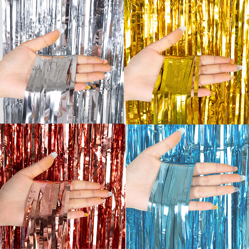 Tirai Foil Metalik Murah untuk - Tinsel Garland Decoration ulasan dan harga