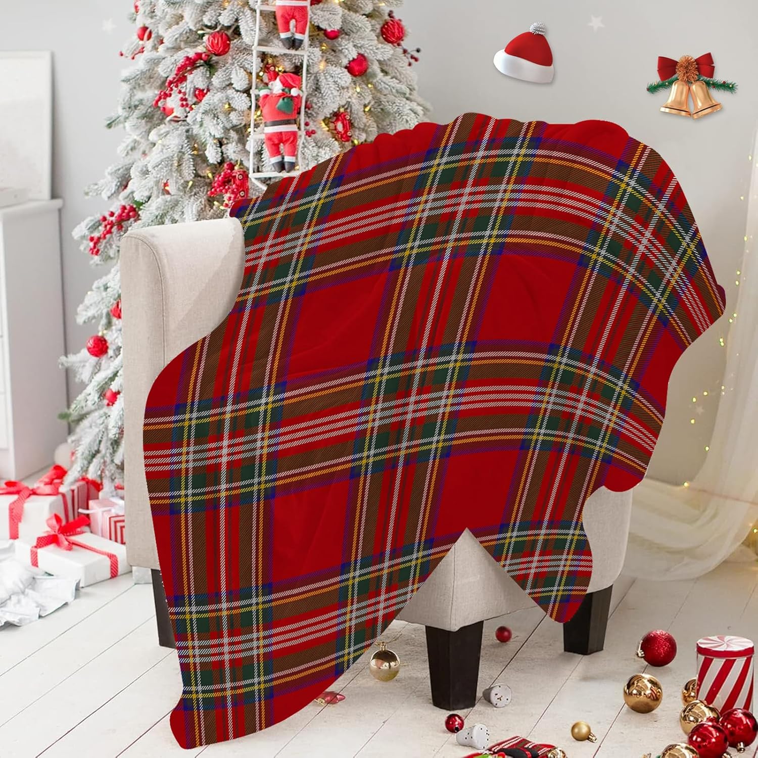 Selimut Lempar Motif Kotak-kot - Christmas Throw Blanket ulasan dan harga