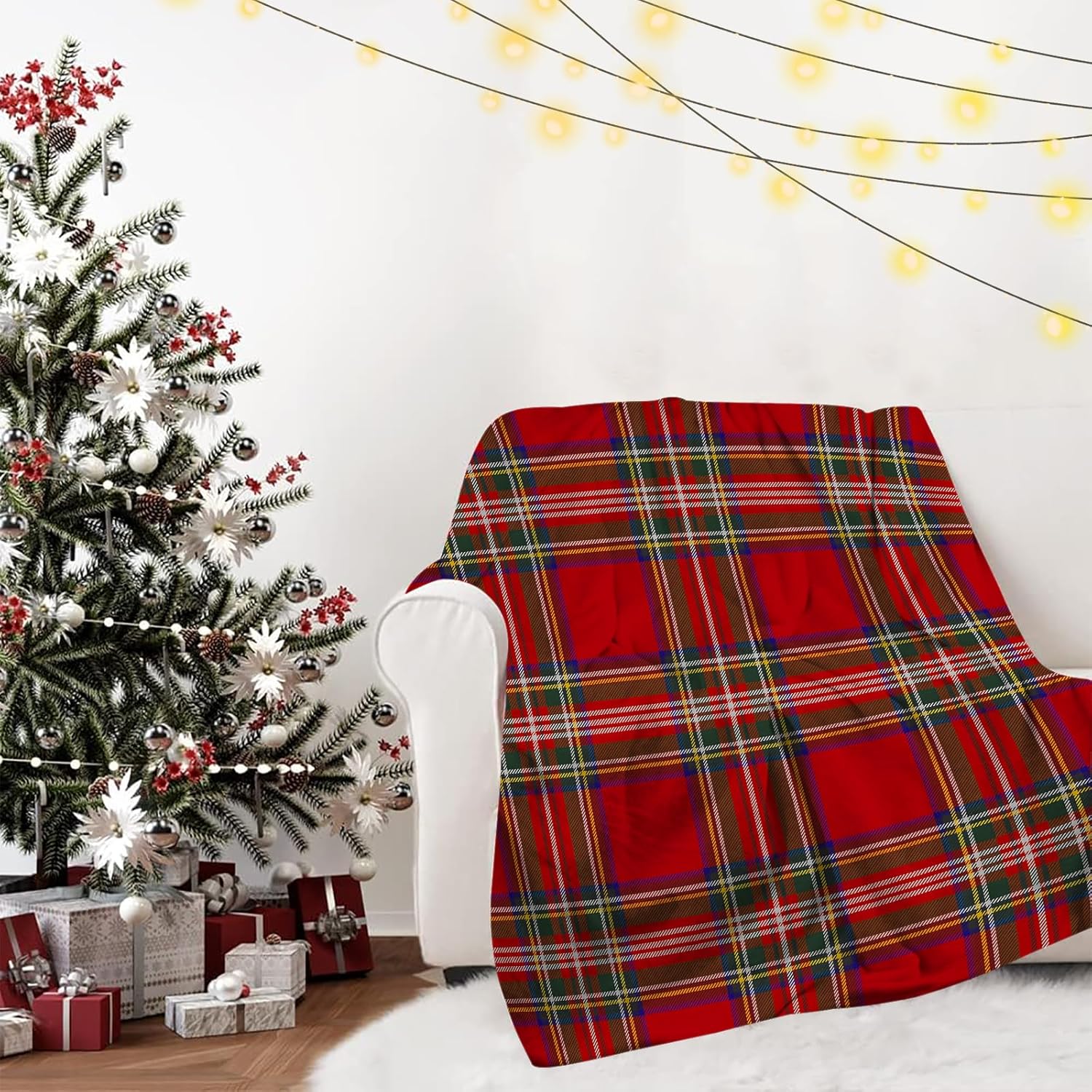 Selimut Lempar Motif Kotak-kot - Christmas Throw Blanket ulasan dan harga