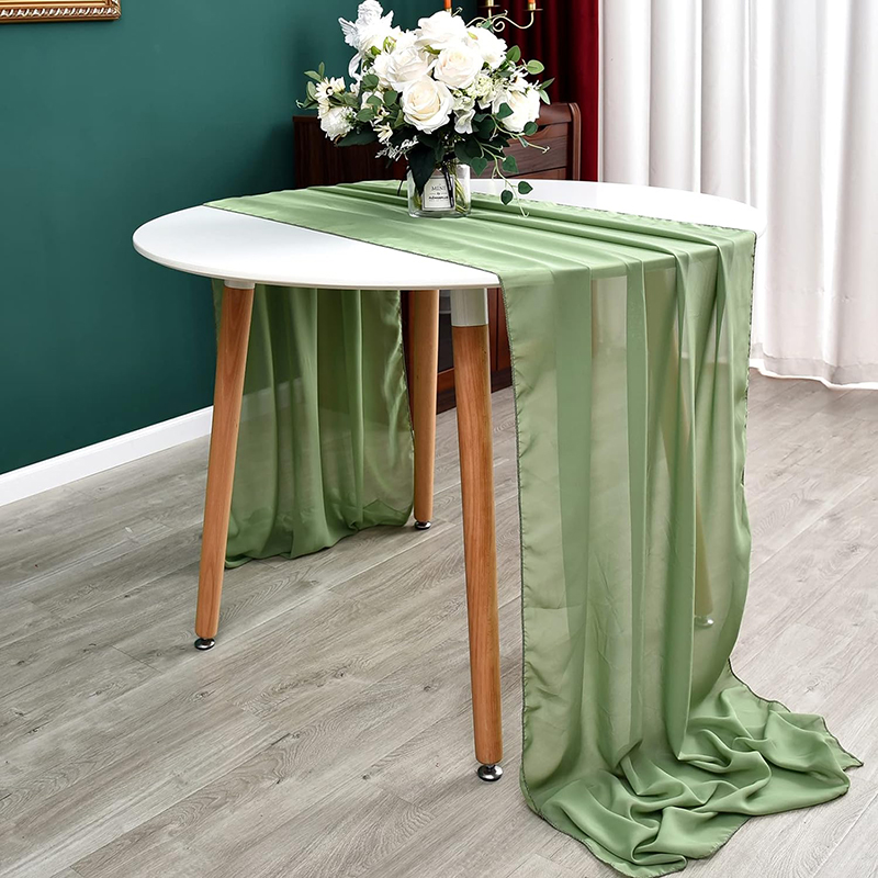 Taplak meja sifon hijau Sage,  - Christmas Table Runner ulasan dan harga