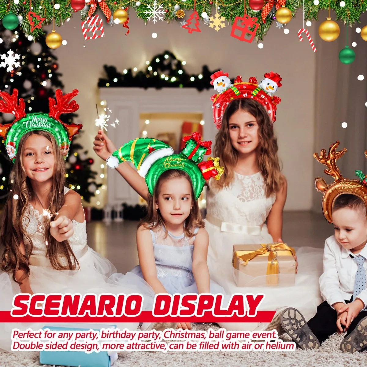 Bando tiup Natal balon manusia - Reindeer Antlers Headband ulasan dan harga