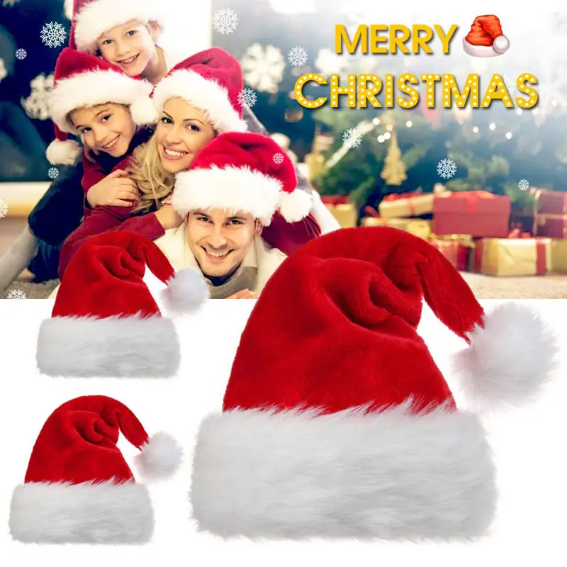 Topi Santa Natal, Topi Merah L - Santa Hat Plush ulasan dan harga