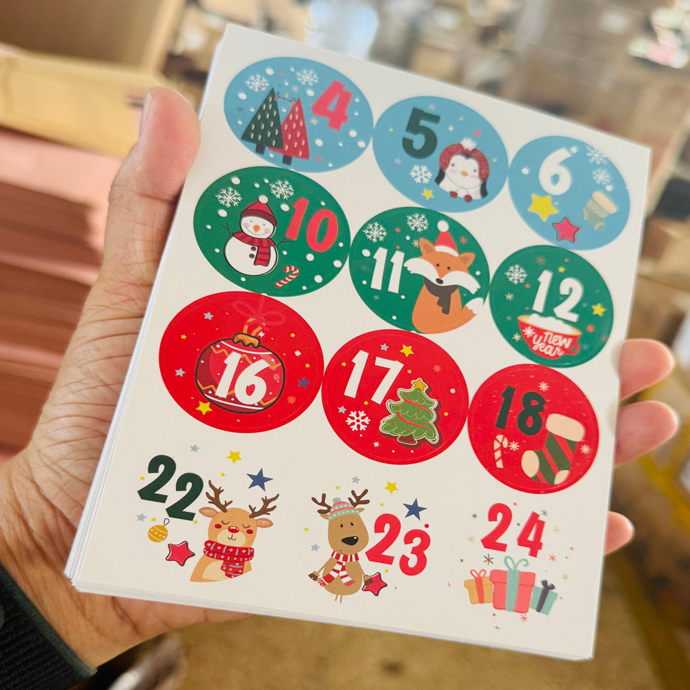 24 Buah Stiker Angka Kalender  - Advent Calendar Gift ulasan dan harga