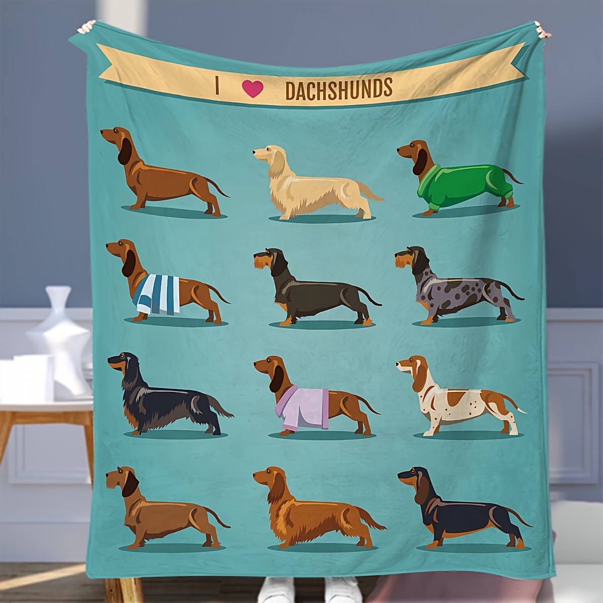 Selimut Anjing Dachshund Natal - Christmas Throw Blanket ulasan dan harga