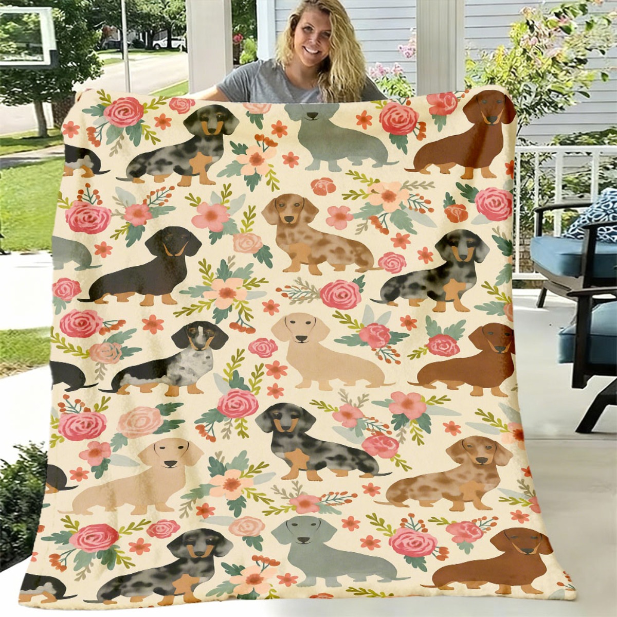 Selimut Anjing Dachshund Natal - Christmas Throw Blanket ulasan dan harga