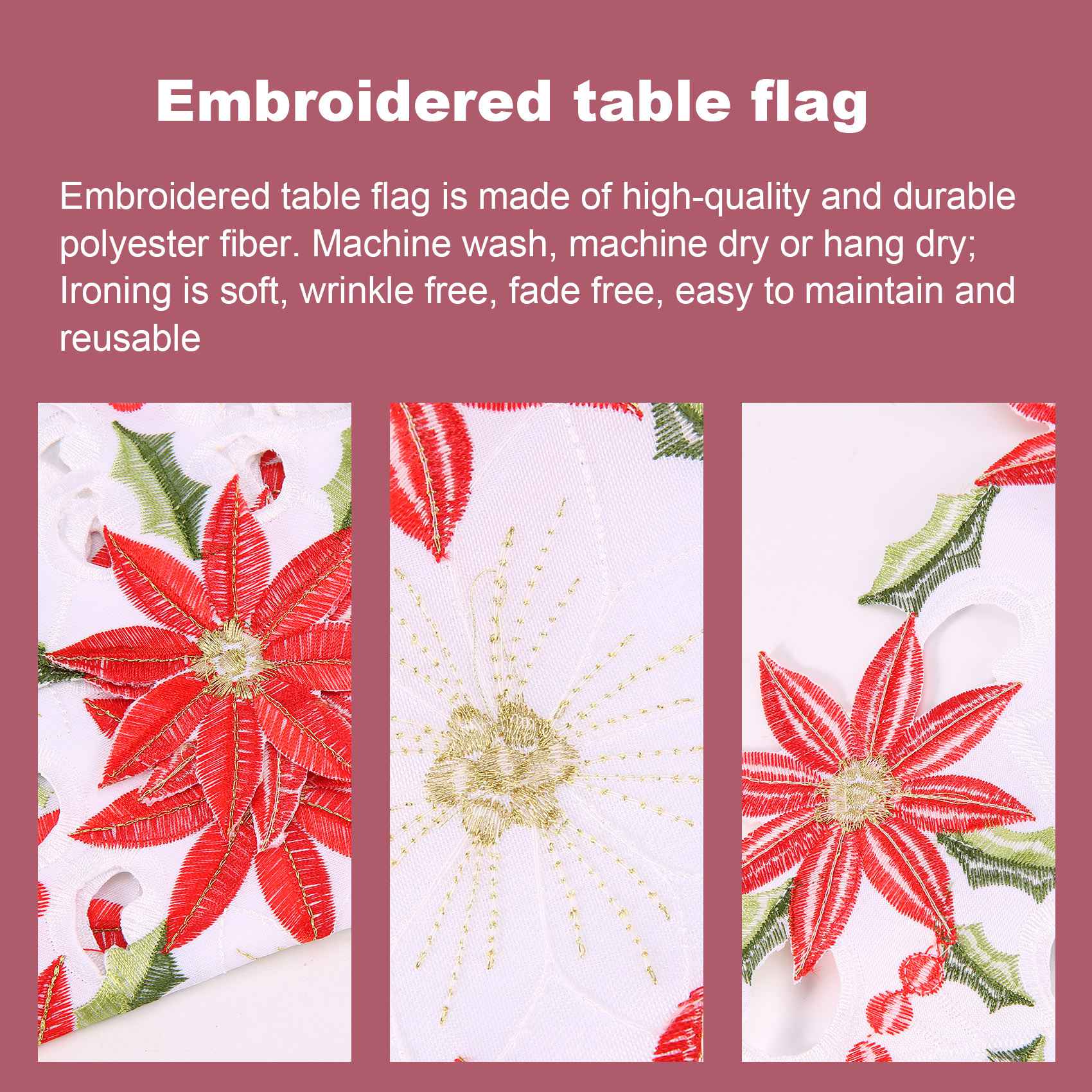 Taplak meja bordir Natal, tapl - Christmas Table Runner ulasan dan harga