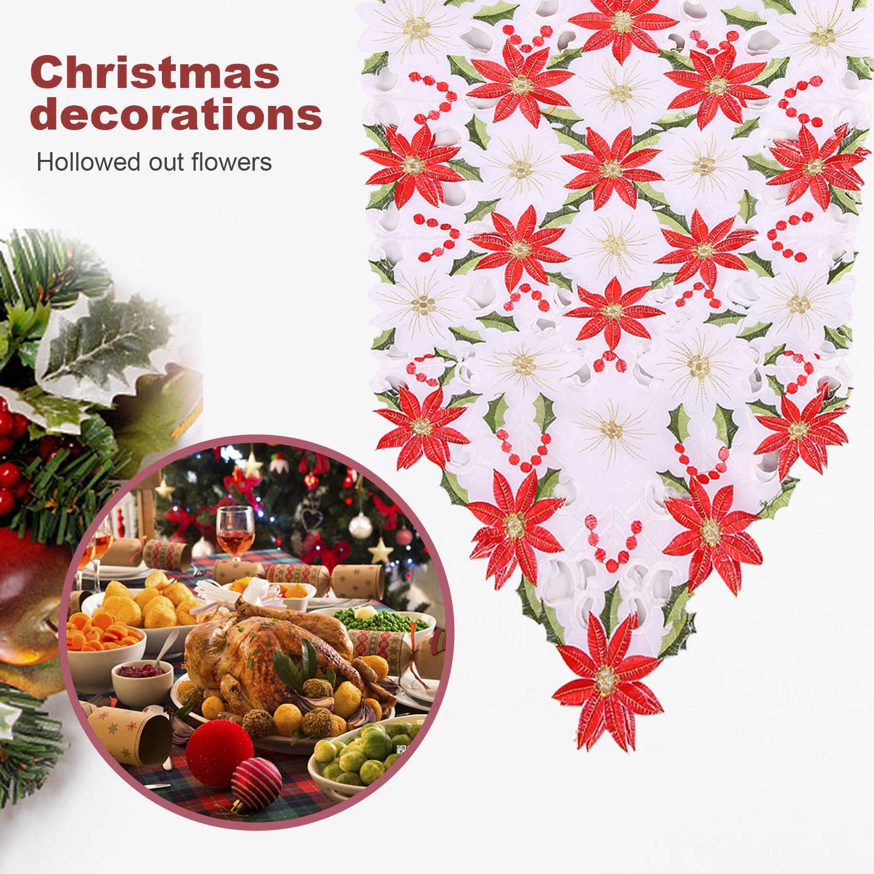 Taplak meja bordir Natal, tapl - Christmas Table Runner ulasan dan harga