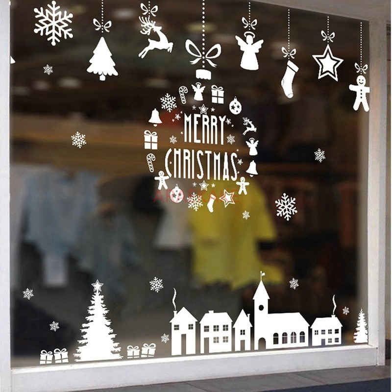 1PCS Stiker Dinding Kaca Desa  - Snowflake Window Decal ulasan dan harga