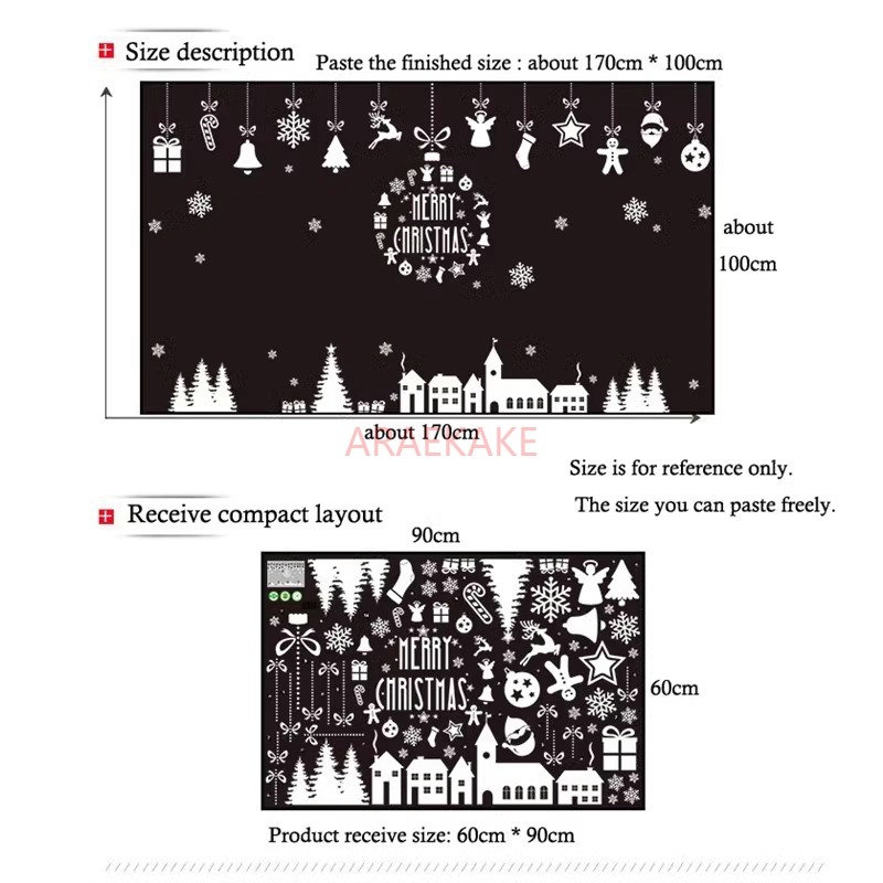 1PCS Stiker Dinding Kaca Desa  - Snowflake Window Decal ulasan dan harga